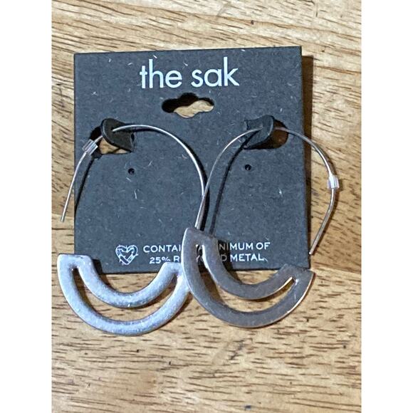The Sak Silver Crescent Drop Earrings – Boho NEW Dangle Modern - Picture 1 of 3
